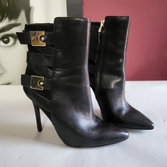 AUTHENTIC MARCIANO LEATHER STILLETTO ANKLE BOOTIES SZ 6 - Picture 1 of 12